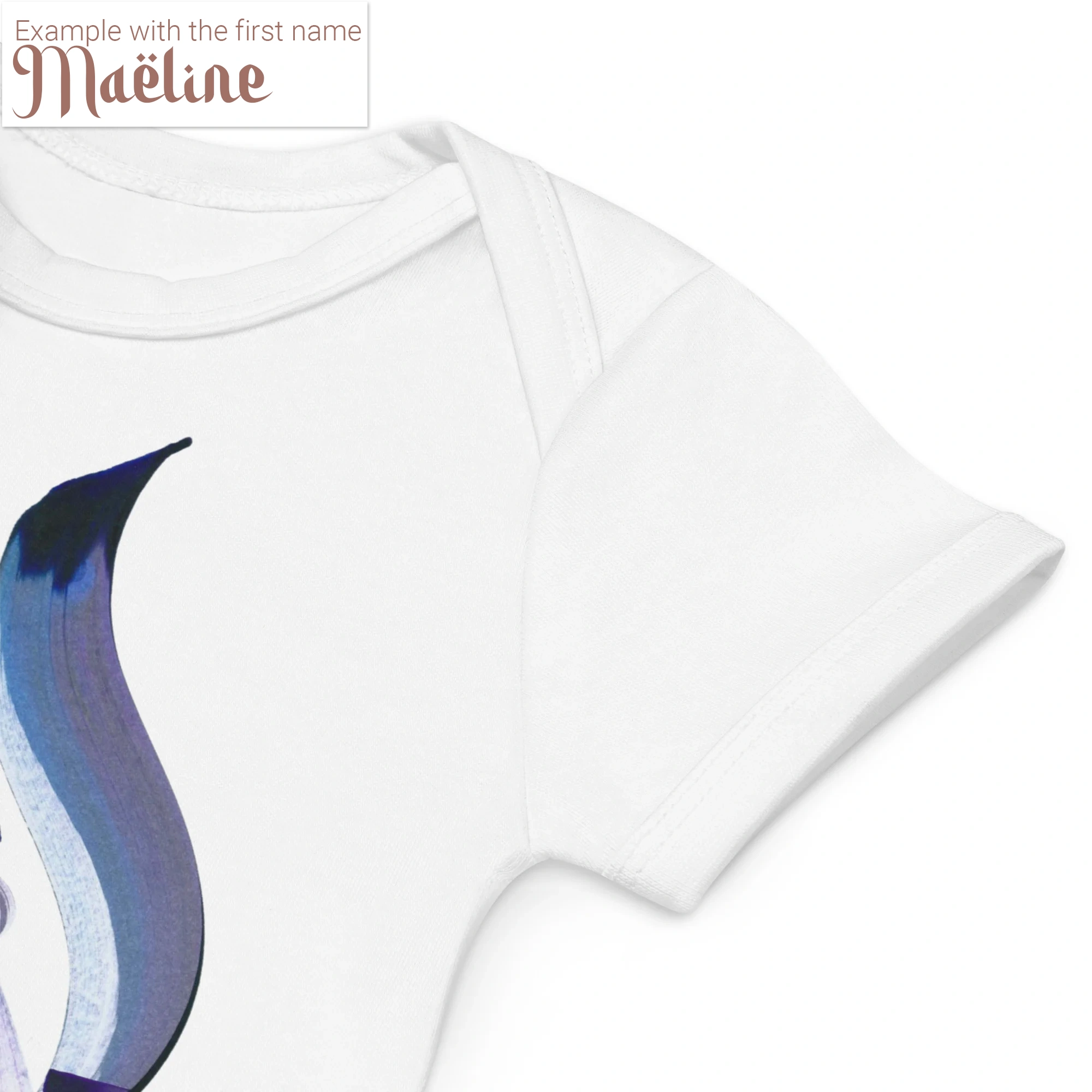 Calligraphie arabe - Ihr Vorname in arabischer Kalligrafie - Maßgeschneiderte Kreation - Einzigartige -  Weiß | 6-12M - image 2