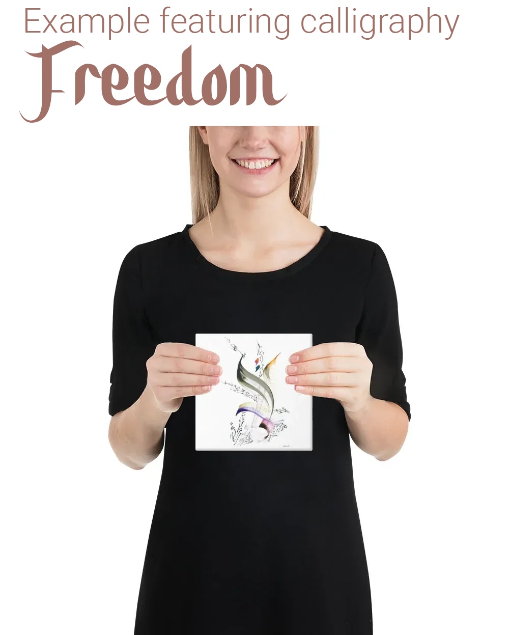 Calligraphie arabe - Personalisierte arabische Kalligrafie — Ihre Worte, von Hand kalligrafiert - 15,2 x 15,2 cm | 6″×6″ - image 6