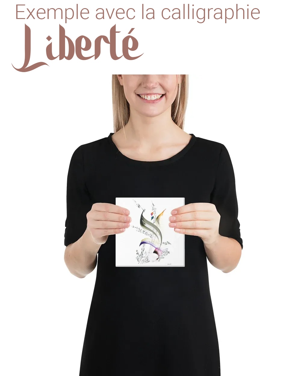 Calligraphie arabe - Calligraphie Arabe Personnalisée — Vos Mots, Calligraphiés à la Main - 15.2 x 15.2 cm | 6″×6″ - image 3