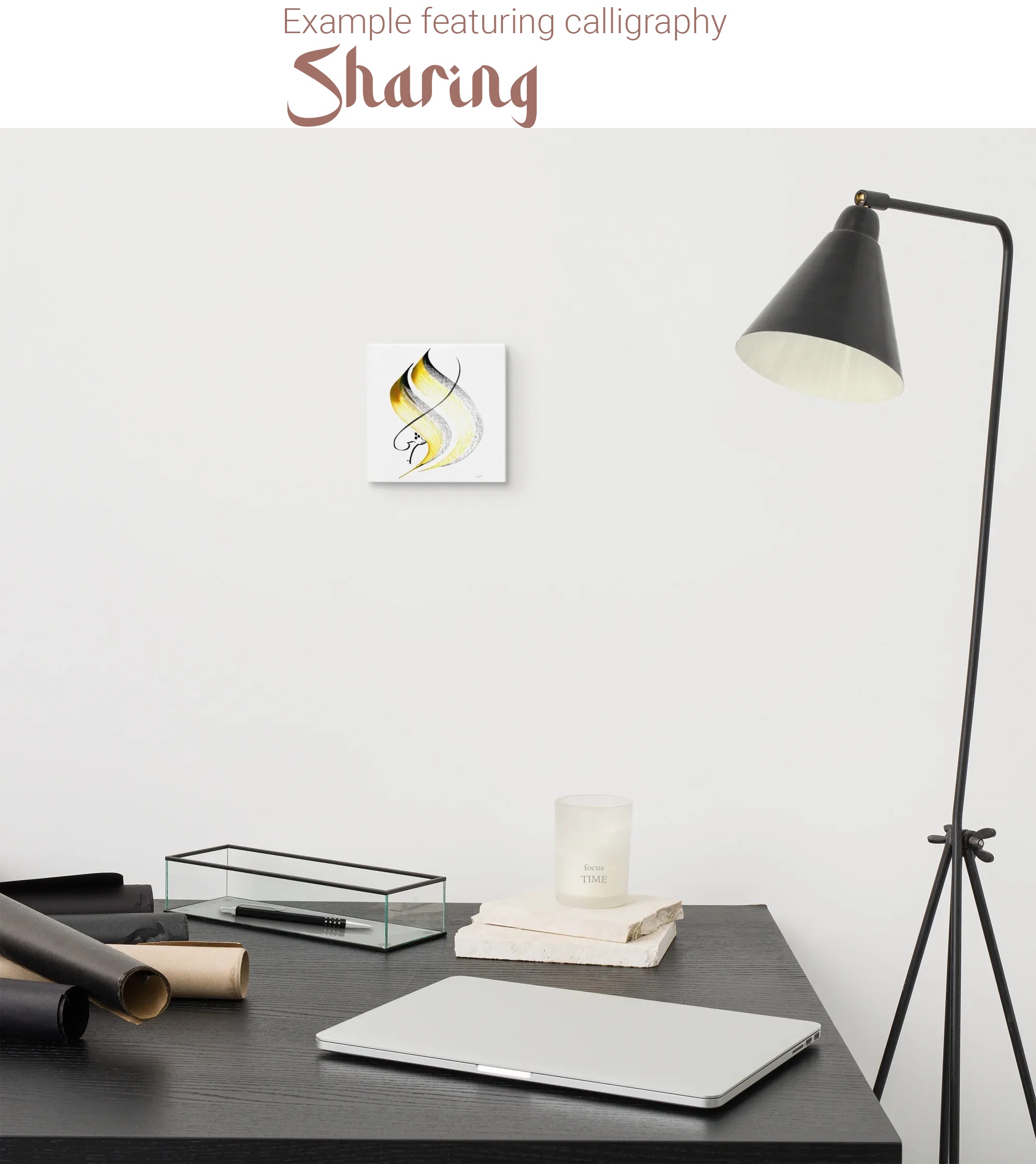 Calligraphie arabe - Personalisierte arabische Kalligrafie — Ihre Worte, von Hand kalligrafiert - 15,2 x 15,2 cm | 6″×6″ - image 5