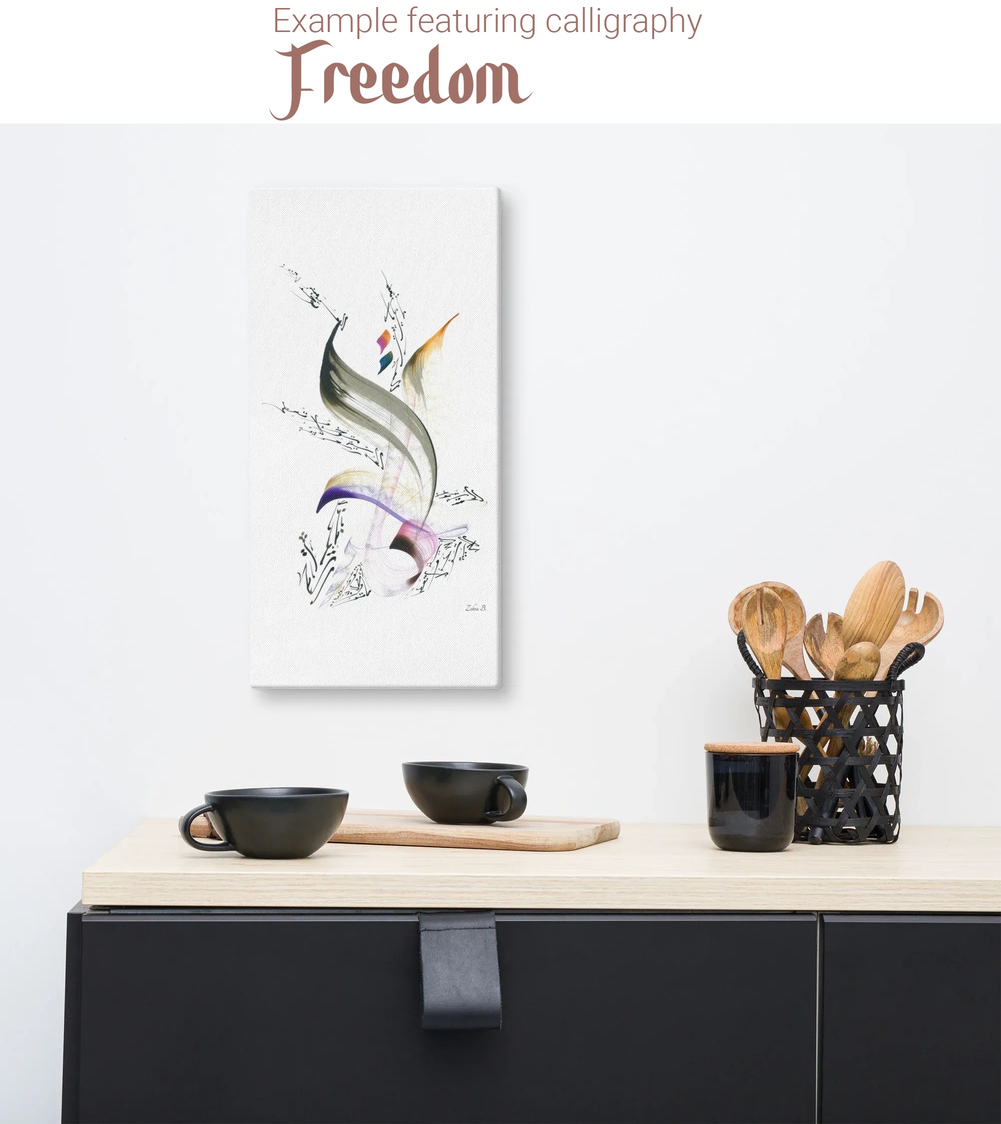 Calligraphie arabe - Personalisierte arabische Kalligrafie — Ihre Worte, von Hand kalligrafiertLeinwand - image 4