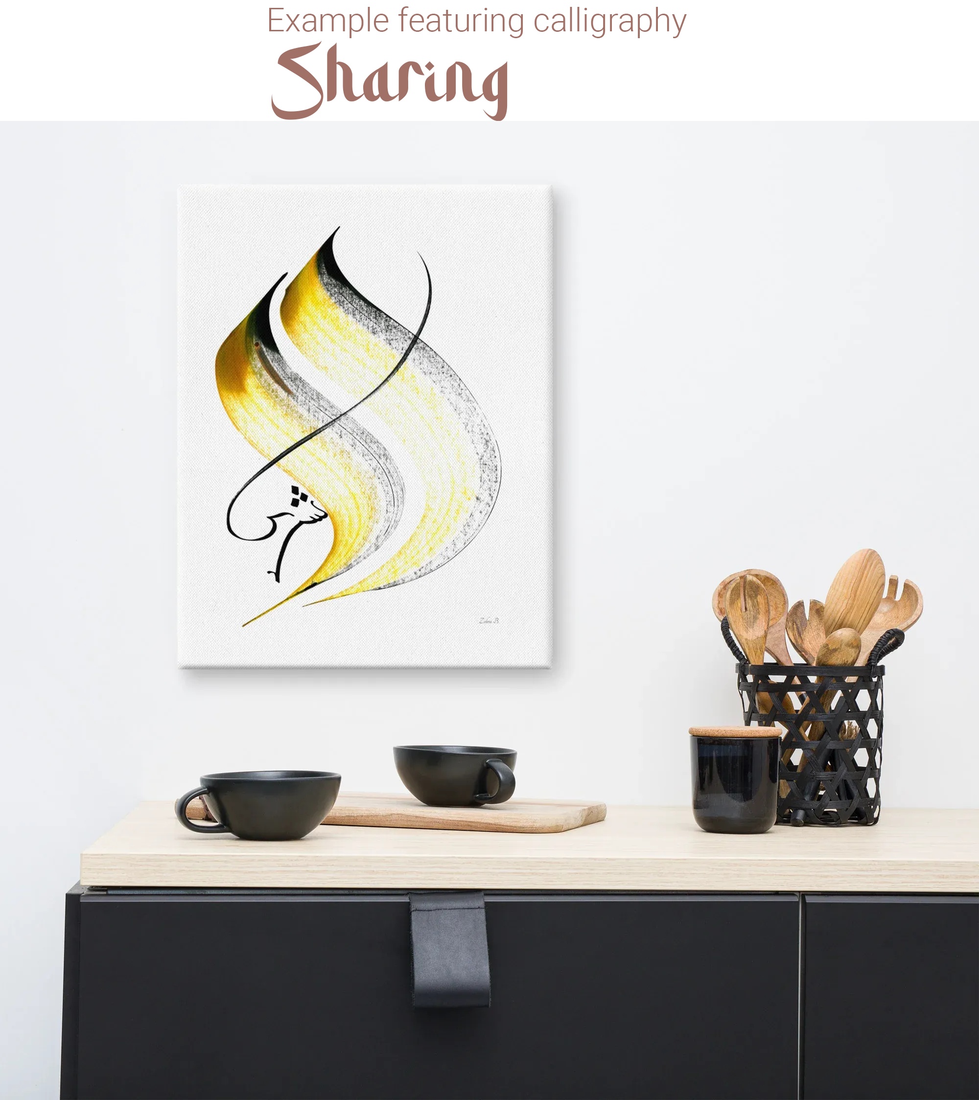 Calligraphie arabe - Personalisierte arabische Kalligrafie — Ihre Worte, von Hand kalligrafiertLeinwand - image 9