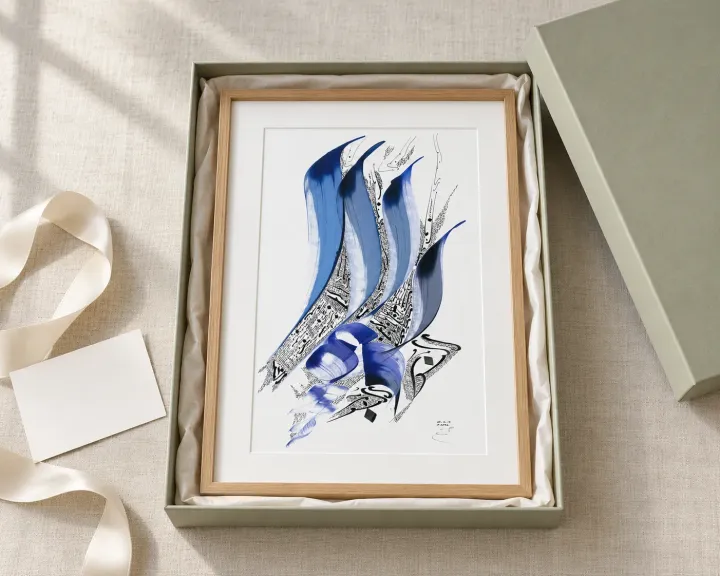 Gift idea: the calligraphy framed by you and presented in a gift box